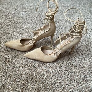 Sam Edelman Women's Dayna High Heels Sand Size 7 Pointed Toe Feminine